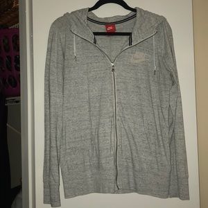 Gray Nike zip up hoodie, XL